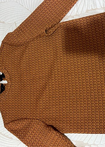 Yılan Desenli Kahverengi Kazak - Görsel 2