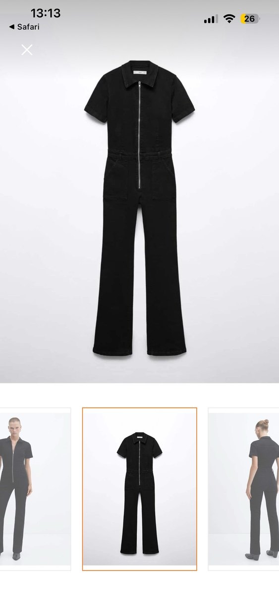 Kadın Siyah denim tulum - Görsel 2