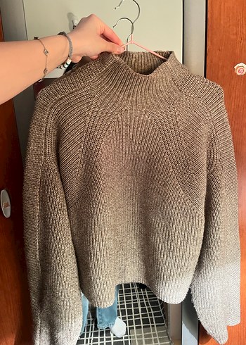 Kadın Kahverengi Balıkçı Yaka Örgü Kazak - Görsel 2