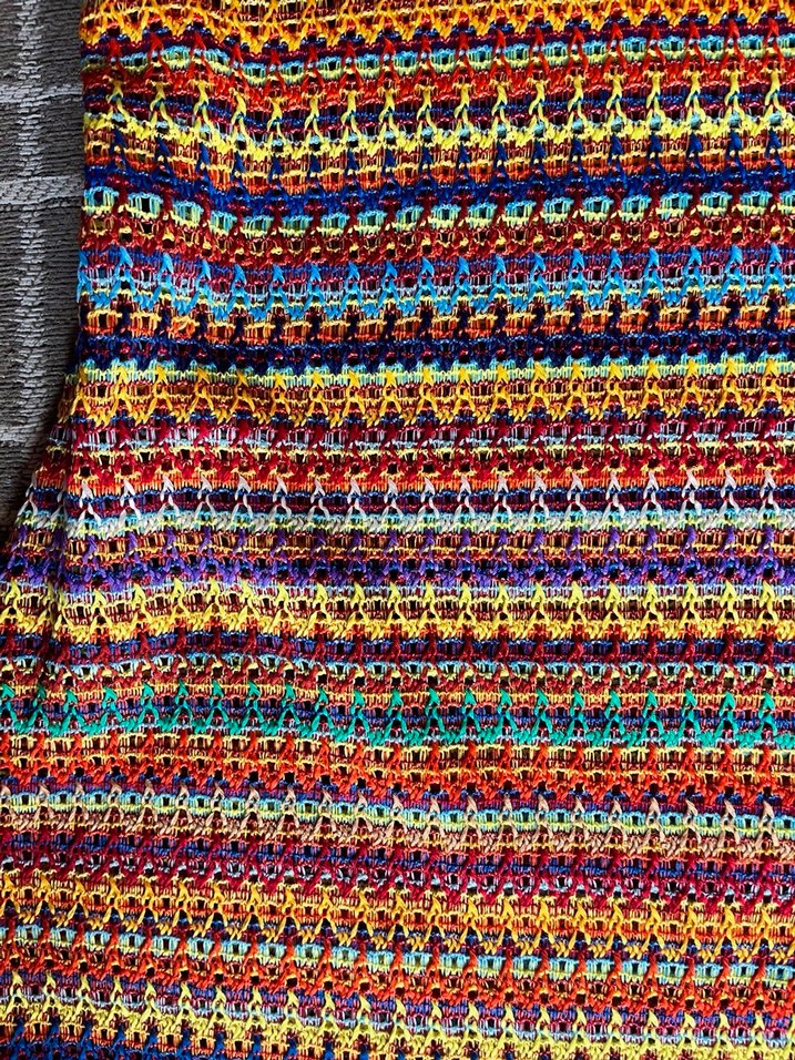Renkli Örgü Bohem Kadın Elbise - Görsel 2