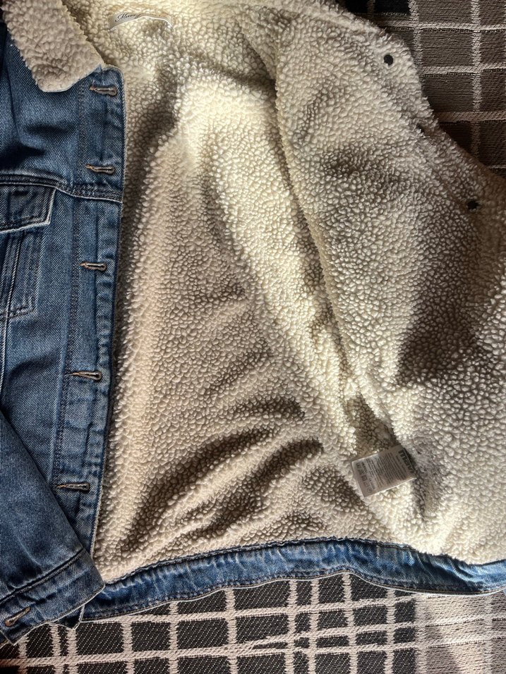 Düğmeli Kadın Kot Ceket Gri Mavi - Görsel 3