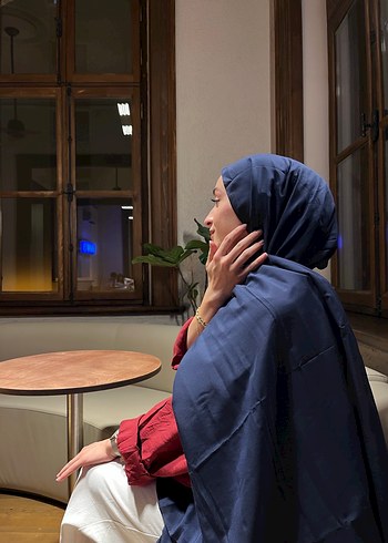 Lacivert neo pamuk şal