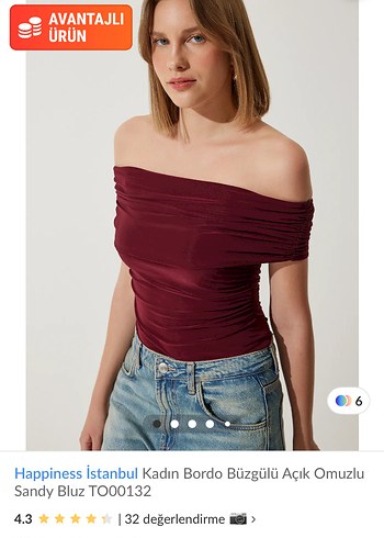 Bordo Drapeli kayık yaka Mini Bluz
