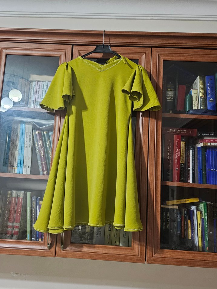 Haki V Yaka Salaş  Elbise - Görsel 2