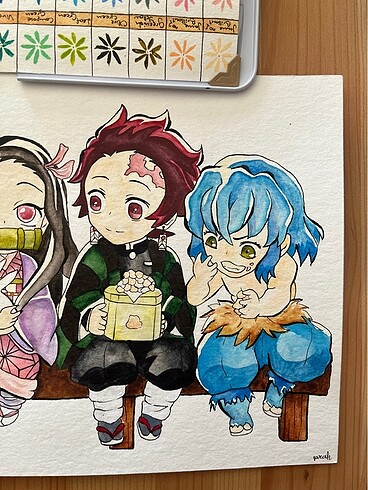 Beden Kimetsu No Yaiba Suluboya Resim