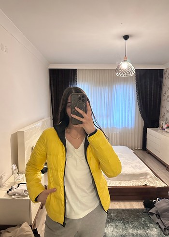 Sarı İç Detaylı Siyah  Kadın Mont - Görsel 2