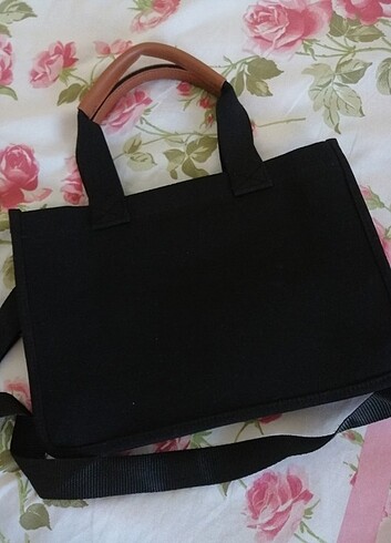 Beden siyah Renk Kanvas Kumaş Tote Bag