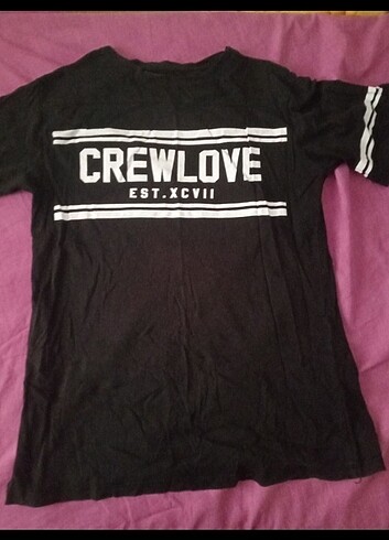 Ambar Siyah baskılı tişört crewlove