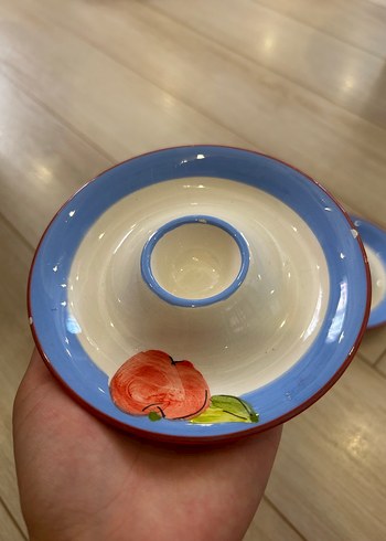 Diğer Mavi Çiçek Desenli 4 Parça Tabak Seti