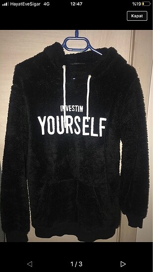 Kapüşonlu peluş sweatshirt. Trendyol.