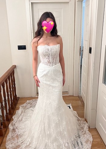 Modern Klasik Straplez Balık Gelinlik - Görsel 7