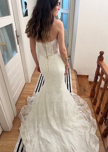 Modern Klasik Straplez Balık Gelinlik - Görsel 8