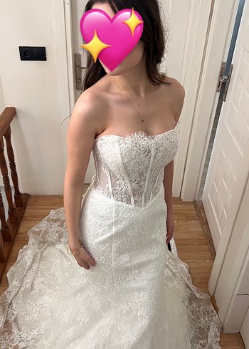 Modern Klasik Straplez Balık Gelinlik - Görsel 6