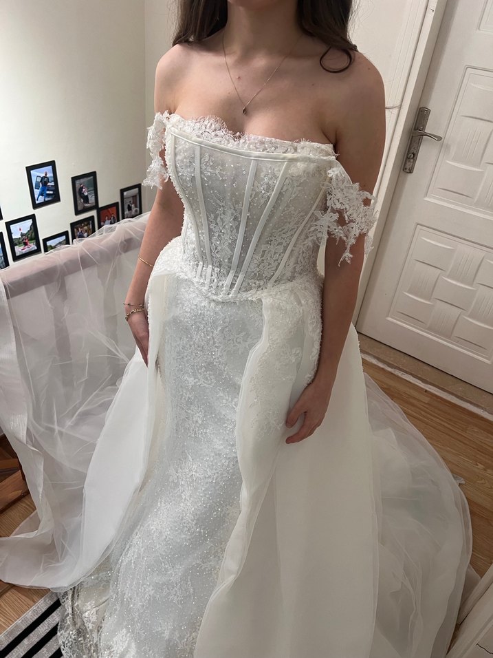 Modern Klasik Straplez Balık Gelinlik - Görsel 3