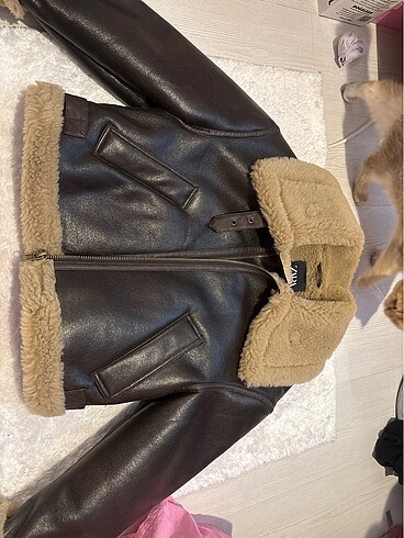 ZARA TEDDY DERİ KAHVERENGİ CEKET