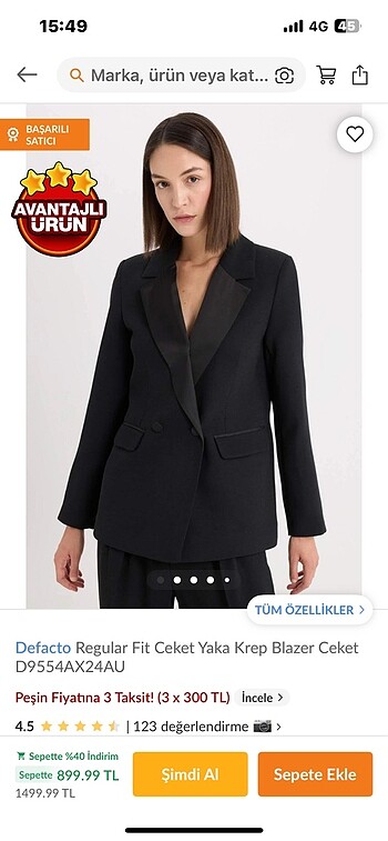 Siyah blazer ceket