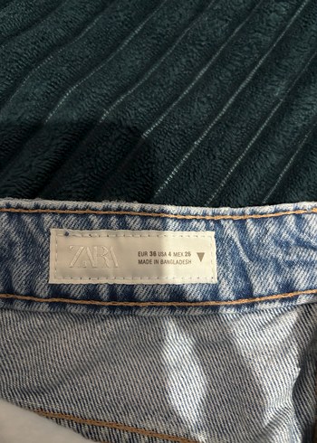 Zara Mavi Denim Kadın Kot - Görsel 4