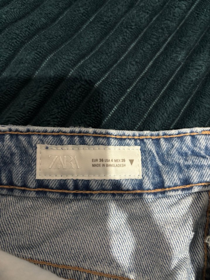 Zara Mavi Denim Kadın Kot - Görsel 4
