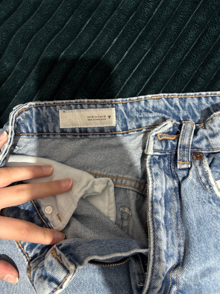 Zara Mavi Denim Kadın Kot - Görsel 3