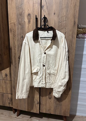 Bej Düğmeli Kadın Pamuk Ceket - Görsel 2