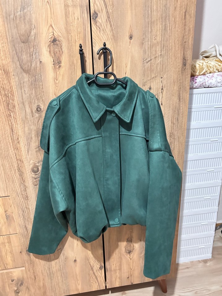 Yeşil Süet Kadın Ceket - Görsel 2