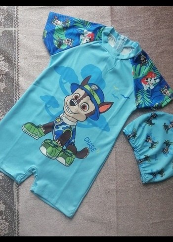5 Yaş Beden mavi Renk Paw patrol tulum mayo 5-6 yaş