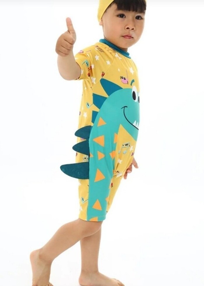 Dinozorlu tulum mayo 7-8 yaş  - Görsel 2