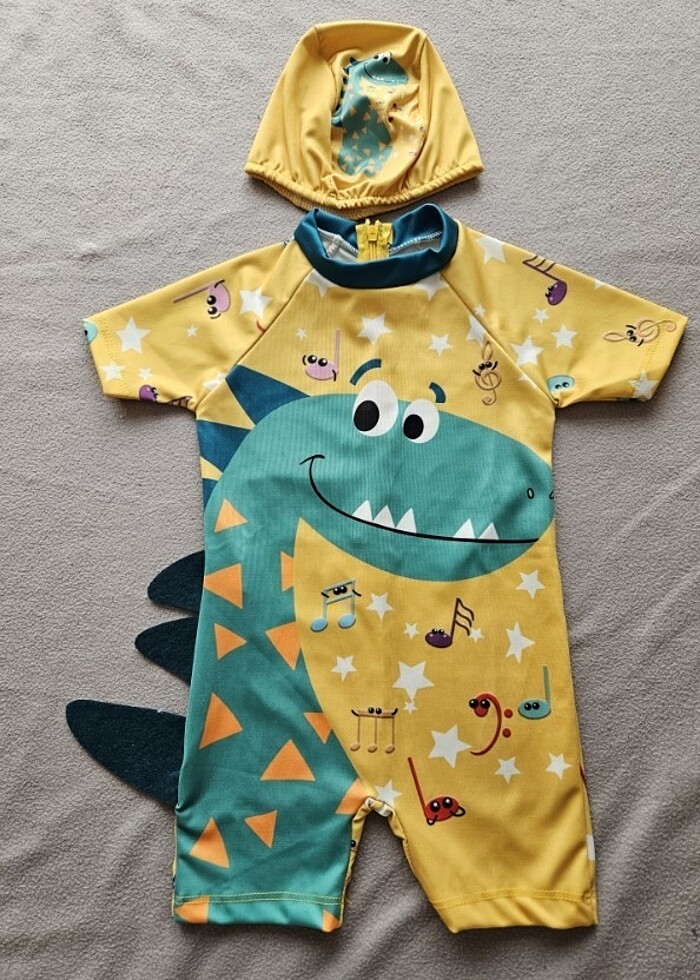 Dinozorlu tulum mayo 7-8 yaş  - Görsel 3