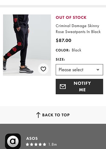 Criminal Damage Skinny Rose Printed Sweatpants in Black - Görsel 11