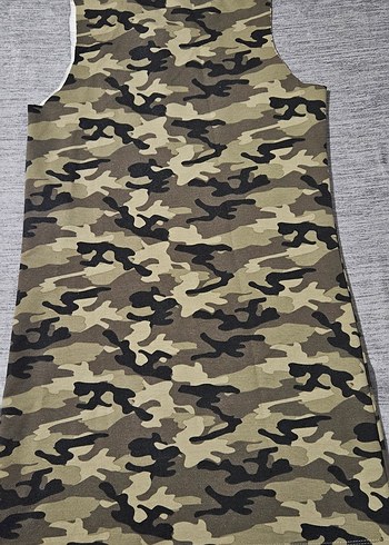 Kadın Kamuflaj Desenli Kolsuz Elbise - Görsel 2