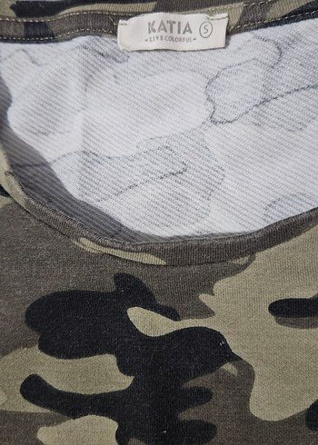 Kadın Kamuflaj Desenli Kolsuz Elbise - Görsel 3