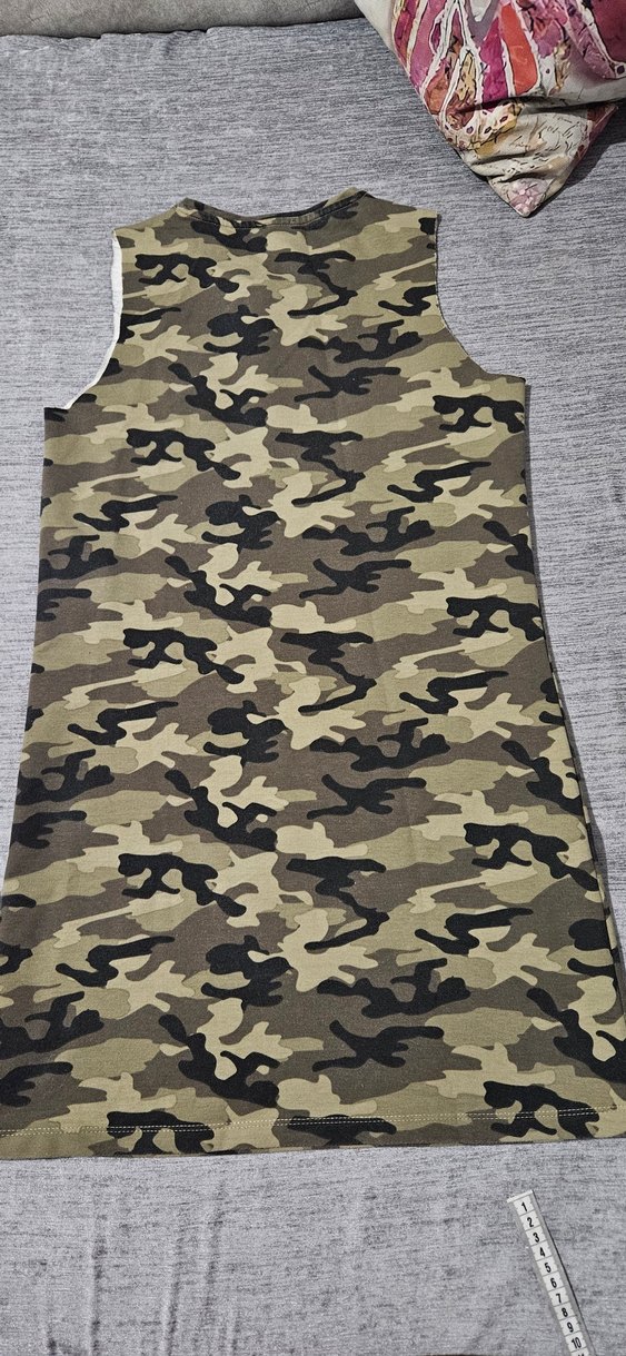 Kadın Kamuflaj Desenli Kolsuz Elbise - Görsel 2