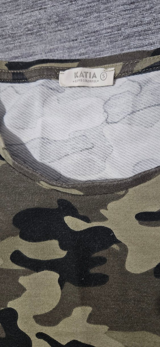 Kadın Kamuflaj Desenli Kolsuz Elbise - Görsel 3