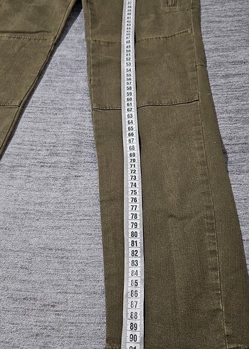 Kadın Haki Fermuarlı Regular Fit Pantolon - Görsel 5