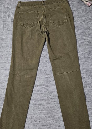 Kadın Haki Fermuarlı Regular Fit Pantolon - Görsel 4