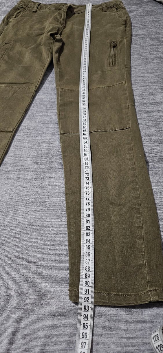 Kadın Haki Fermuarlı Regular Fit Pantolon - Görsel 5