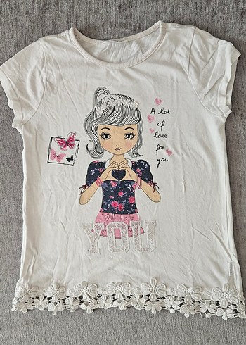 6 adet kız çocuk tişört - Görsel 5