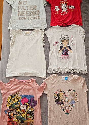 6 adet kız çocuk tişört - Görsel 2