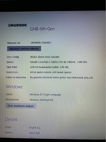 Grunding Grundig Dizüstü Bilgisayar