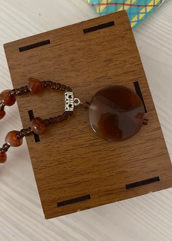 Accessorize Uzun Kahverengi Boncuklu Bohem Kolye