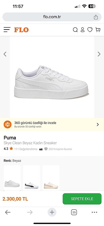 Puma Puma skye clean beyaz