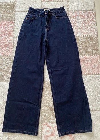 Kadın Lacivert Bol Kesim Wide Leg Pantolon