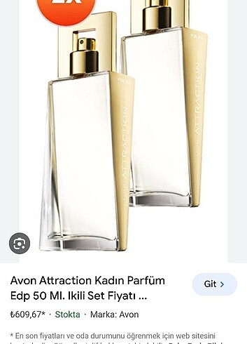 Avon atraction bayan parfüm 2 adet 