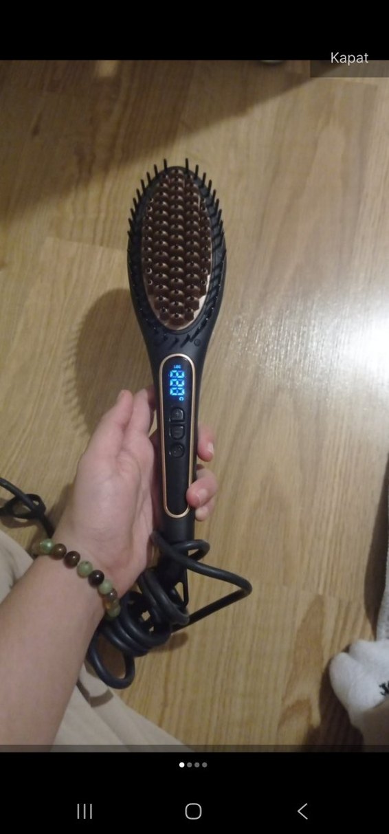 Siyah Elektrikli Saç Düzleştirici Fırça - Görsel 2