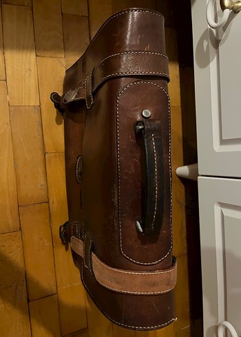 Kahverengi Vintage deri evrak -laptop çantası - Görsel 3