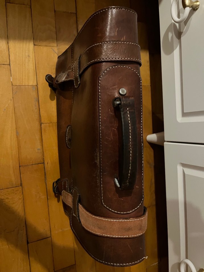 Kahverengi Vintage deri evrak -laptop çantası - Görsel 3