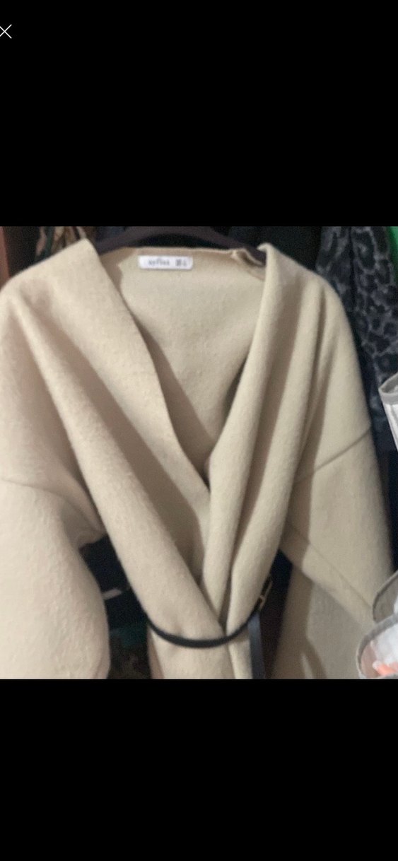 Kemerli, Boğazlı Gri Süet Kadın Kısa Kaban kaşe kısa kaşe - Görsel 2