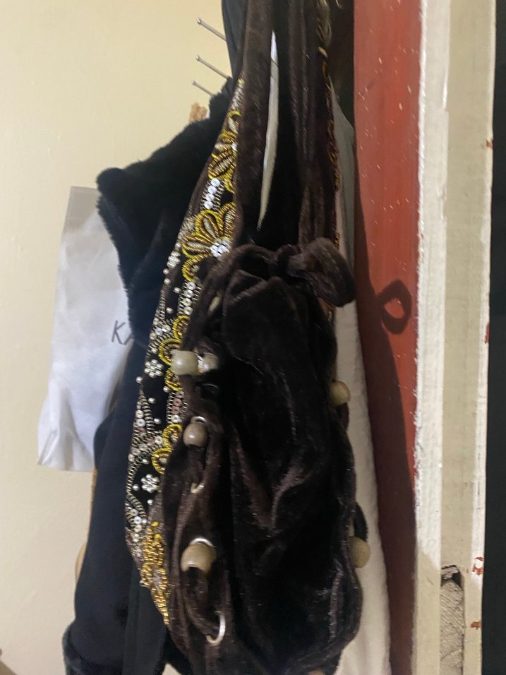 Boncuk İşlemeli Kahverengi Bohem Kadın Çanta - Görsel 2