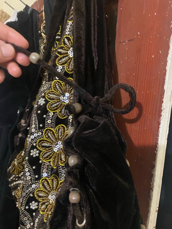 Boncuk İşlemeli Kahverengi Bohem Kadın Çanta - Görsel 5