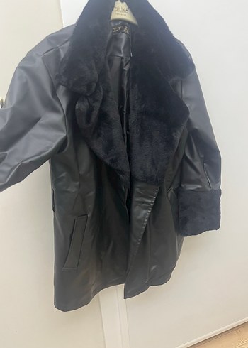 Siyah Şeffaf Deri Kadın Ceket - Görsel 3